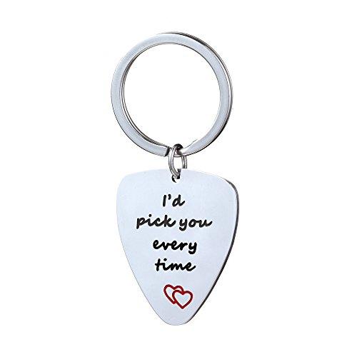 Guitar Pick Key Chain: I'd Pick you Everytime | ThatSweetGift