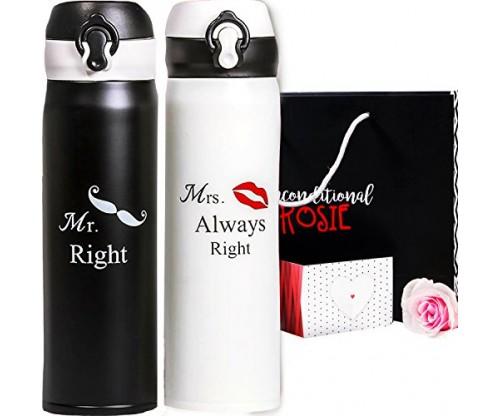 Matching Stainless Steel Flasks