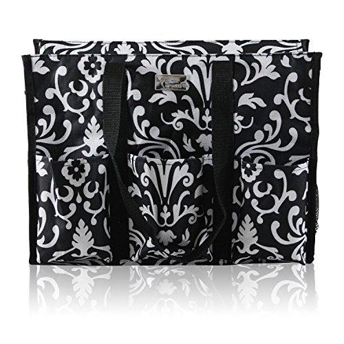  Pursetti Utility Tote with Pockets & Compartments-Perfect Nurse  Tote Bag, Teacher Bag, Work Bags for Women & Craft Tote (Black and White  Lattice) : Clothing, Shoes & Jewelry
