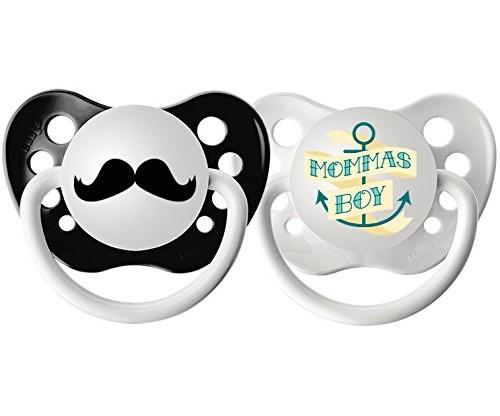 2-Pack Momma’s Boy and Mustache Pacifier