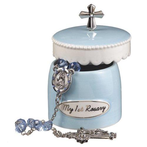Blue Rosary Keepsake Box by Grasslands Road ThatSweetGift