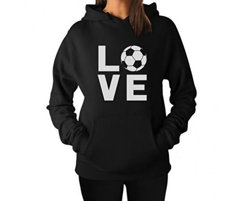 TeeStars – I Love Soccer Woman Hoodie