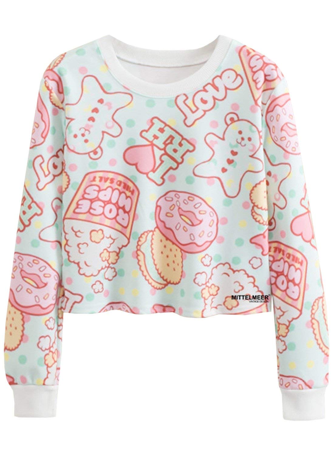 Futurino Girls Doughnut Crop Top Sweatshirt | ThatSweetGift