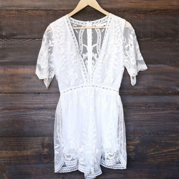 lace romper wedding dress