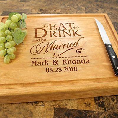 Eat Drink and be Married Personalized Engraved Chopping Block