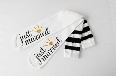 Just Married Bride Socks