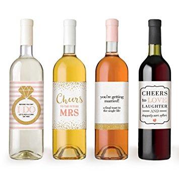 Wine Bottle Labels for Bridal Shower Party