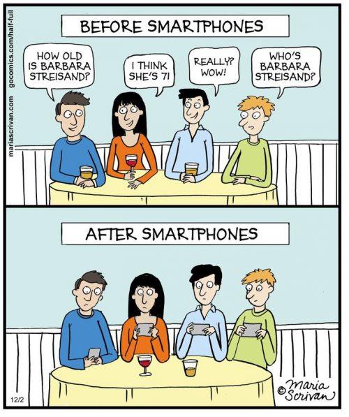 smartphones and dinners