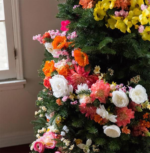 flowered christmas tree