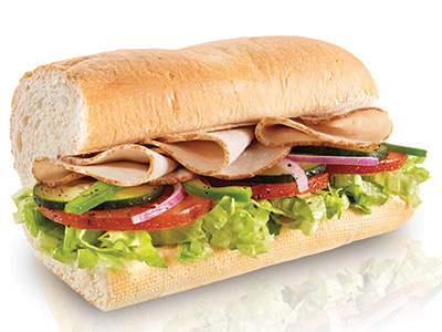 6 inch turkey sub calories