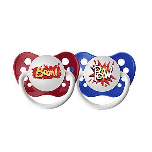 Ulubulu Expression Pacifier Set for Boys, Pow and Boom TSG