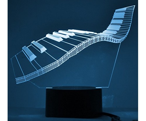 Wavy Keyboard 3D LED Lamp Optical Illusion Light