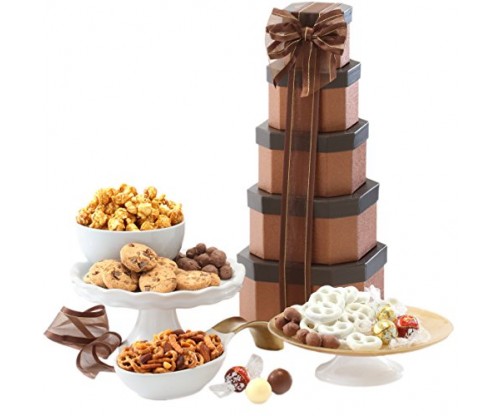 Broadway Basketeers Gift Tower of Sweets & Chocolates