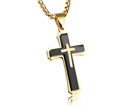 INSEA Unique Stainless Steel Crucifix Metal Pendant