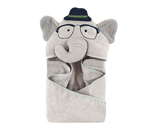 Hudson Baby Animal Face Hooded Towel for Boys