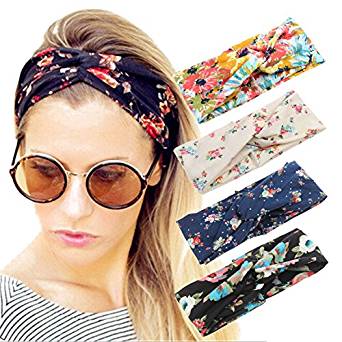 Boho Floal Style Criss Cross Head Wrap Headbands