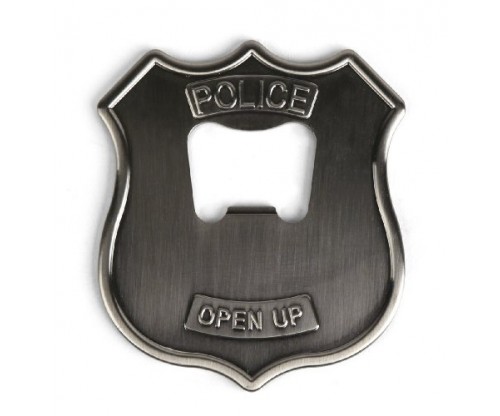 Kikkerland Police Badge – Stainless Steel Bottle Opener