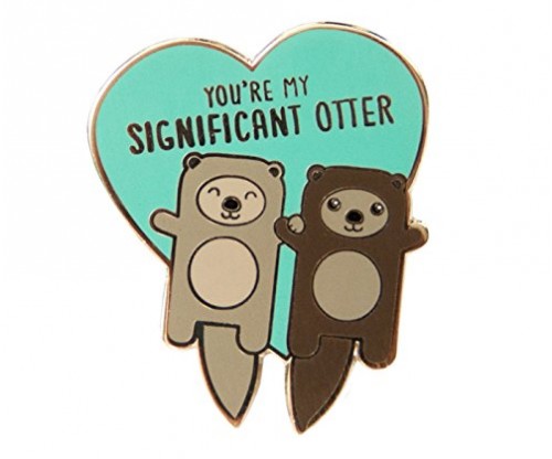 TINY BEE CARDS – “Significant Otter” Otters Holding Hands Hard