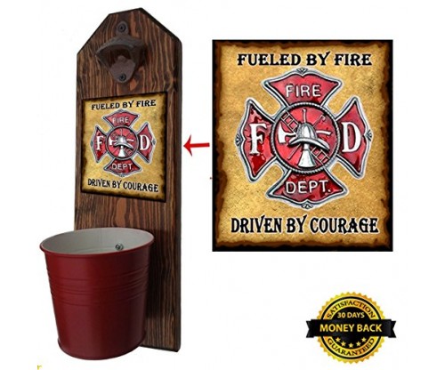 Firefighter Bottle Opener and Cap Catcher