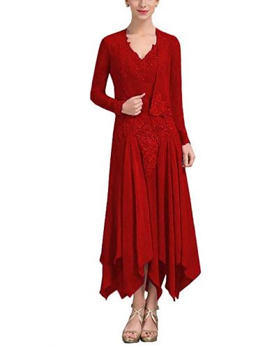 Miusol Women's Retro Floral Lace Vintage 2/3 Sleeve Slim Ruched Wedding Maxi Dress