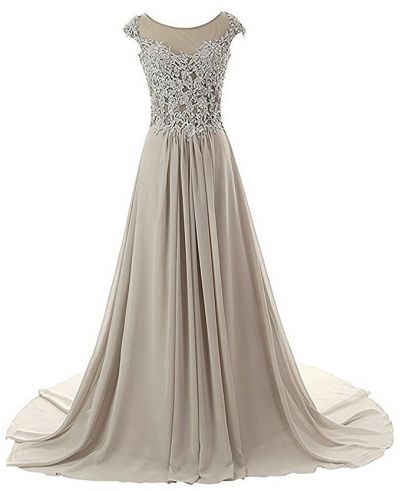 cap sleeve longue evening gown