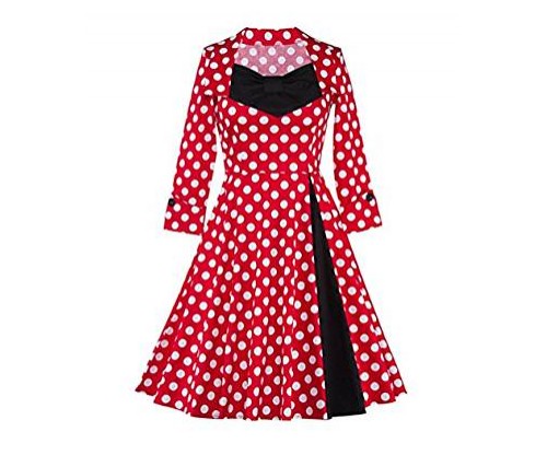 V fashion Women’s Vintage 1950s Halter Neck Polka Dot Dress