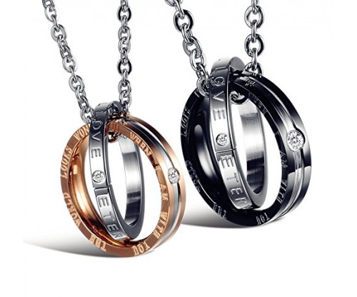His & Hers Matching Set Stainless Steel Necklaces