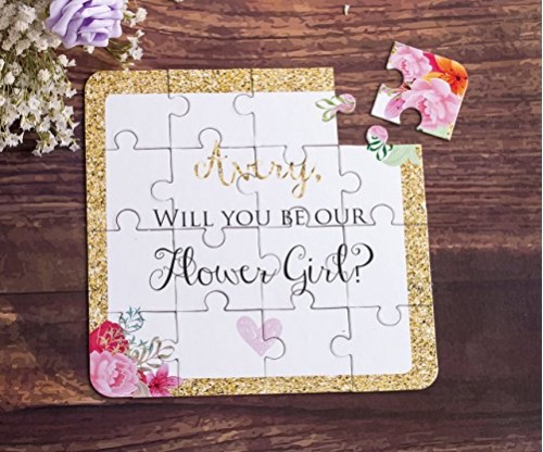 Flower Girl Gift Puzzle Invitation