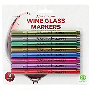 metallic wine glass markers