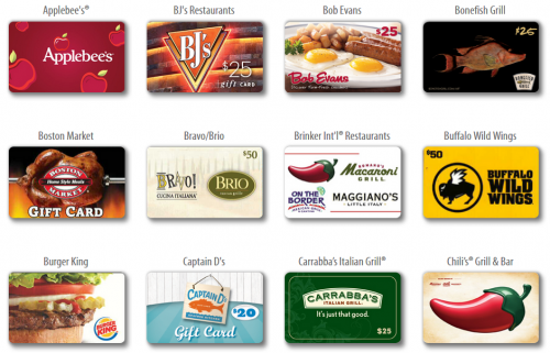 restaurant gift cards