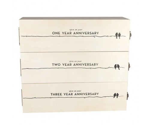 Twine Boulevard Newlywed’s Anniversary Wooden Wine Box
