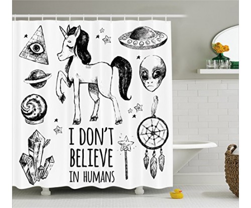 Ambesonne Unicorn Shower Curtain Set