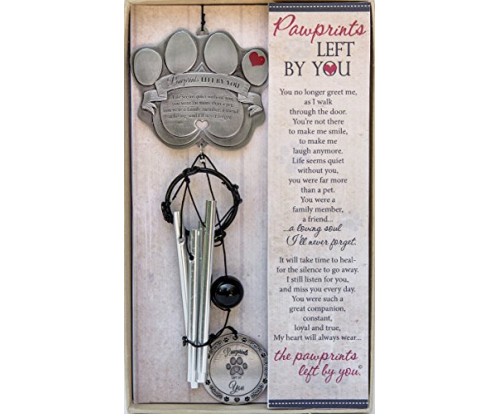 Pet Memorial Wind Chime – Metal Casted Pawprint Wind Chime