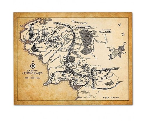Map of Middle Earth – 11×14 Unframed Art Print