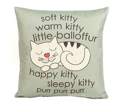 Decorbox Happy Sleepy Kitty Print Cat Pillow Cushion