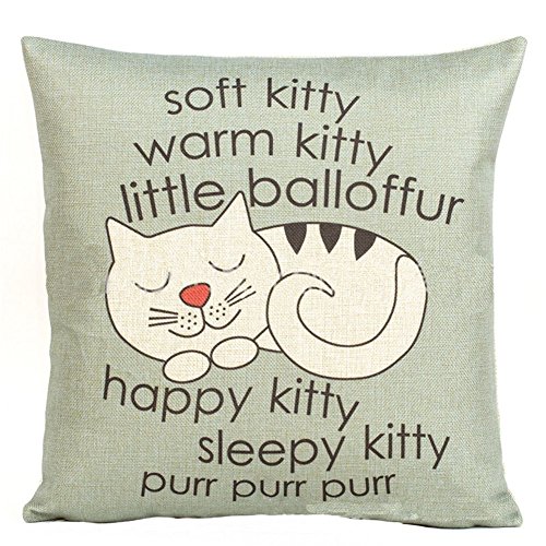 Decorbox Happy Sleepy Kitty Print Cat Pillow Cushion | ThatSweetGift