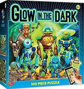 MasterPieces Glow in the Dark Robots - 100 Piece Kids Puzzle 