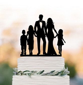 Bride And Groom Wedding Cake Topper With Child