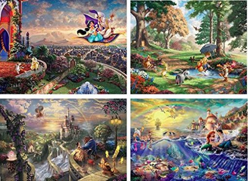 Ceaco Thomas Kinkade 4-in-1 Multi Pack Disney Puzzles (500 Piece)