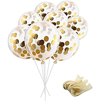 Gold Confetti Balloons 