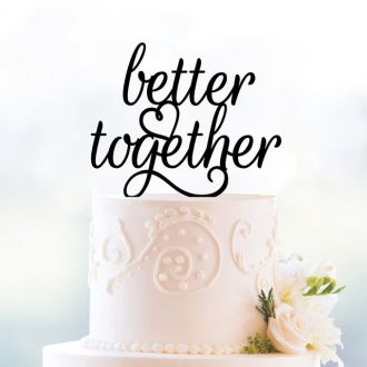 Gold Wedding Cake Toppers Better Together Anniversary Cake Topper for Cake Decorations