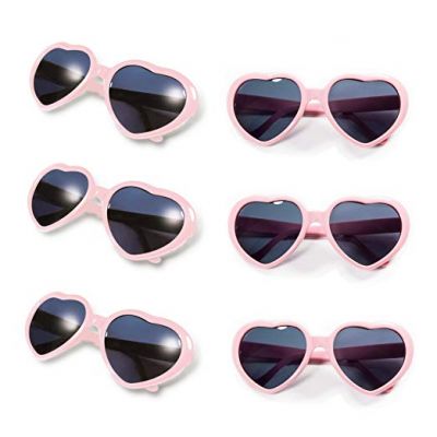 Gyaya Neon Colors Party Favor Heart Shape Sunglasses