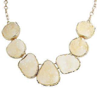 Jane Stone Fashion Drusy Stone Bead Statement Necklace Bib Choker Sparkly Jewelry