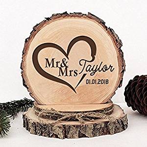 KISKISTONITE Wooden Wedding Cake Toppers 