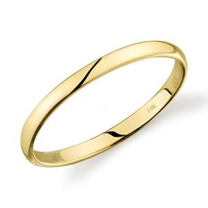 Tesori & Co 10k Yellow or White or Rose Gold Light Comfort Fit 2mm Plain Wedding Band 