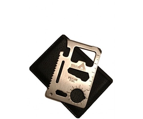 Ninja Outdoorsman 11 in 1 Stainless Steel Credit Card/Pocket Sized Survival Multi tool