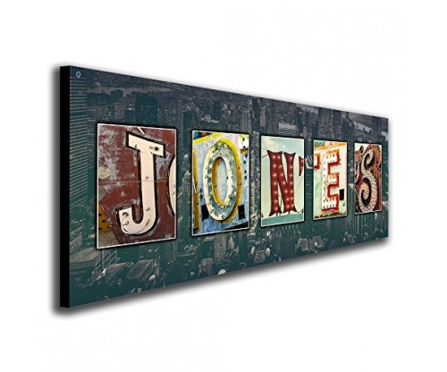 Personalized Vintage Name Alphabet Art