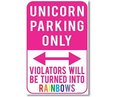 Unicorn Parking Only Poster