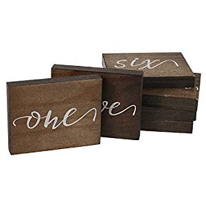 Calligraphy Wooden Table Numbers