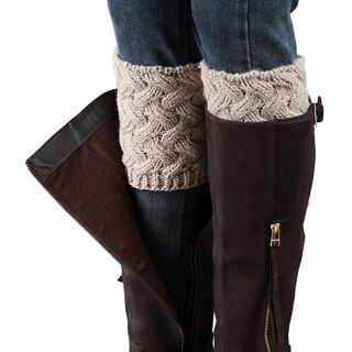 FAYBOX Short Women Crochet Boot Cuffs Winter Cable Knit Leg Warmers